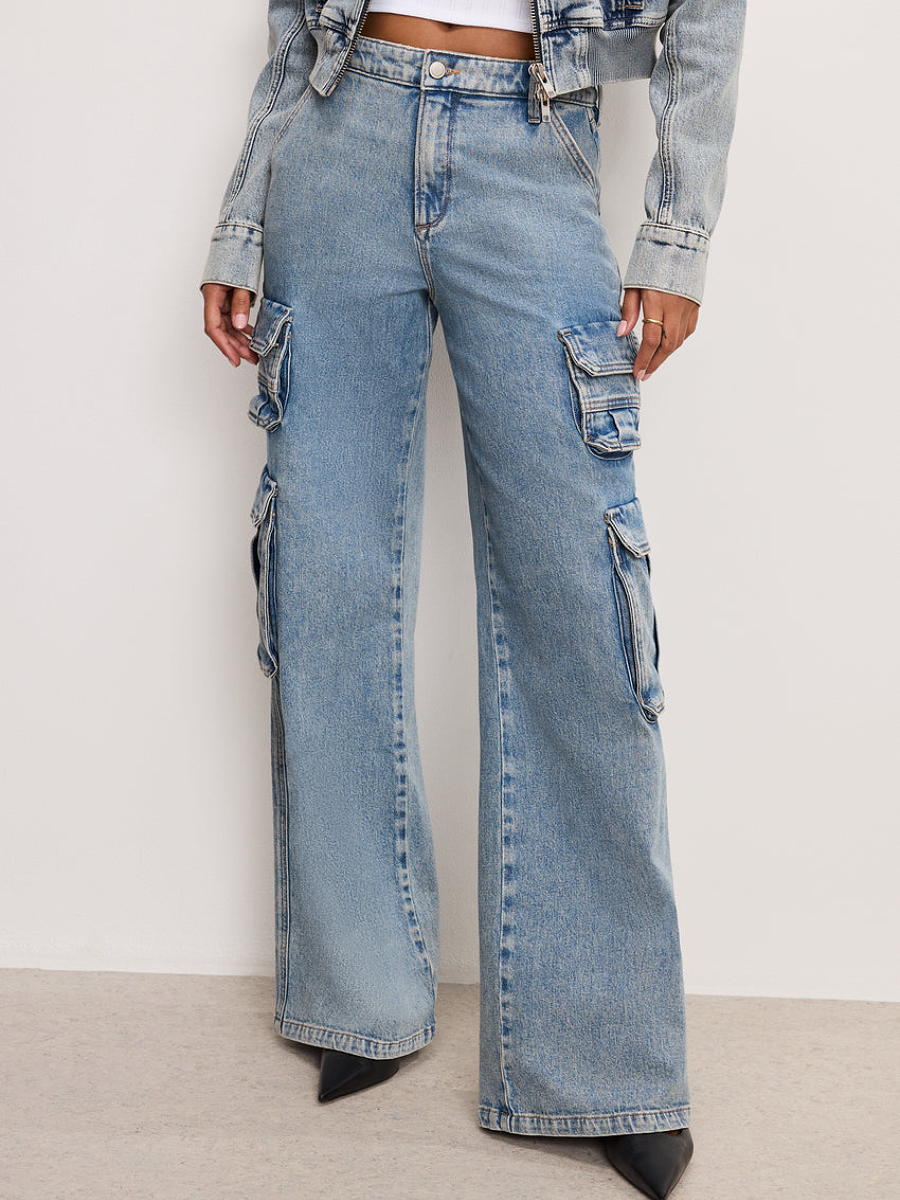 Denim Wide Leg Pants