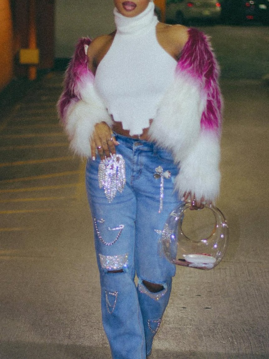 White Purple Fur