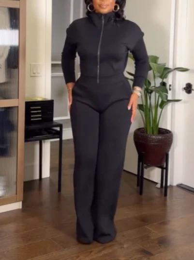 Casual Zipper Jumpsuit