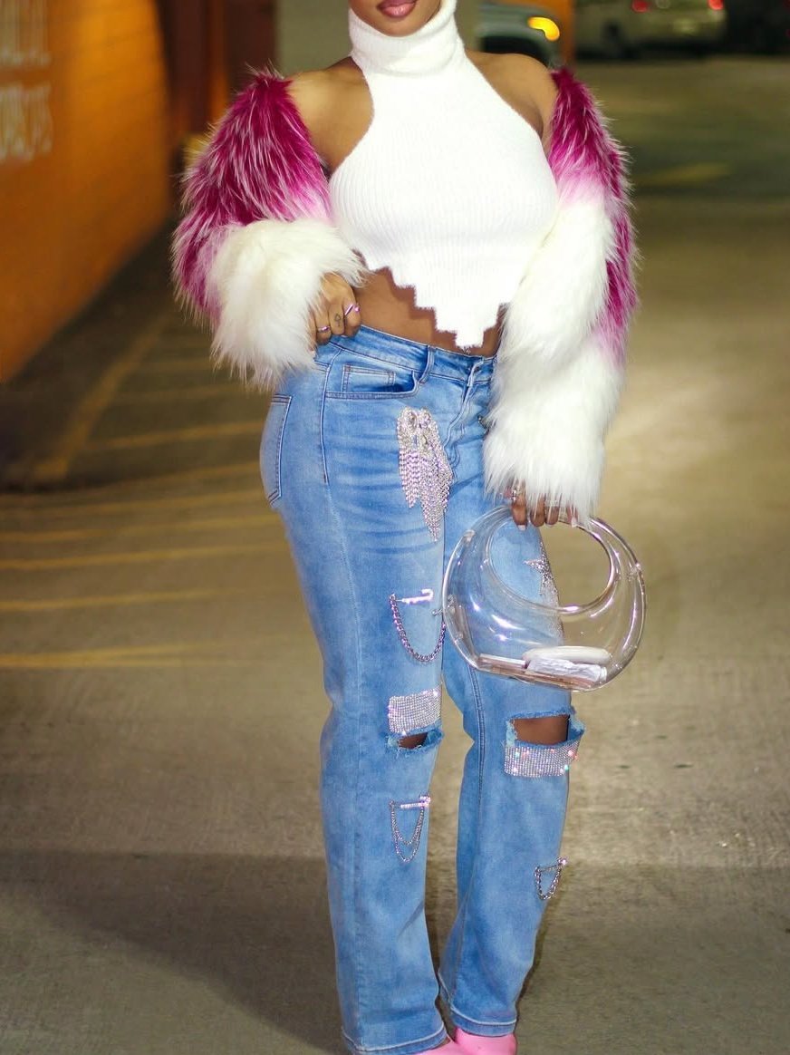 White Purple Fur