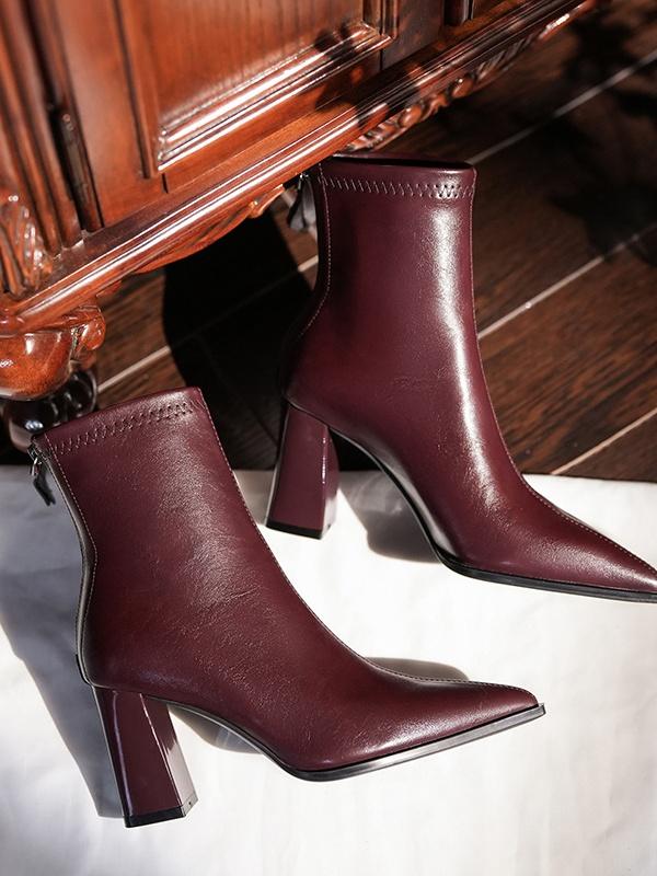 Claret Medium-high Boots