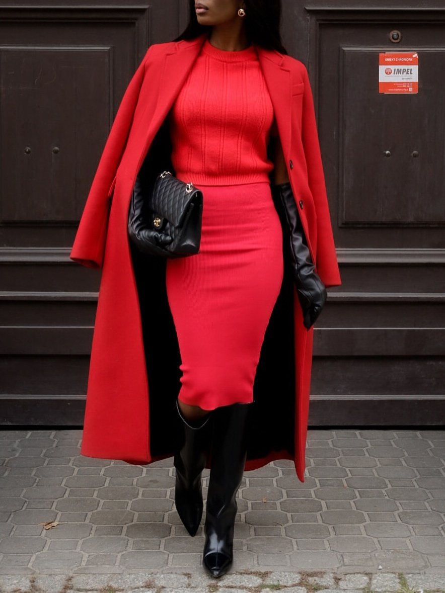 Red Three-piece Suit