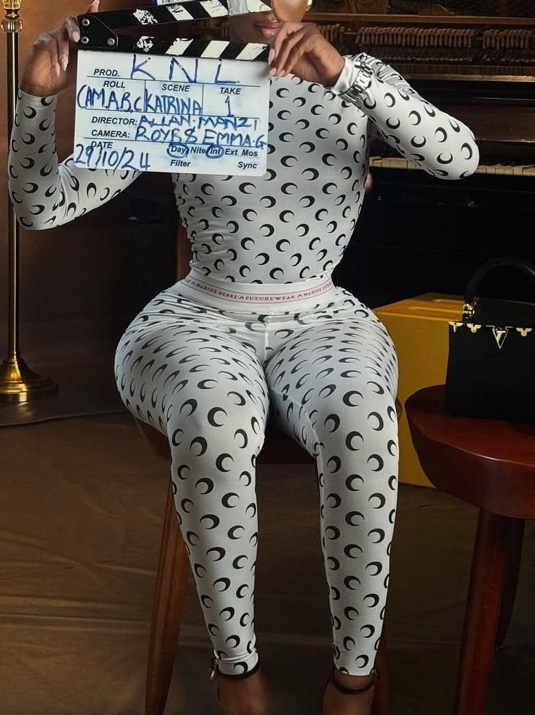 Moon-Print Skinny Suit