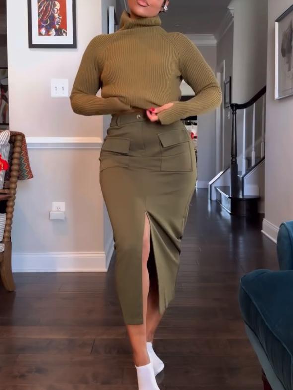 Green Sweater Set