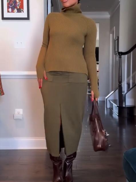 Green Sweater Set