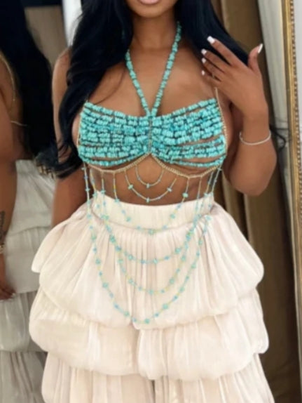 Bright Jewele Beaded Crop Top