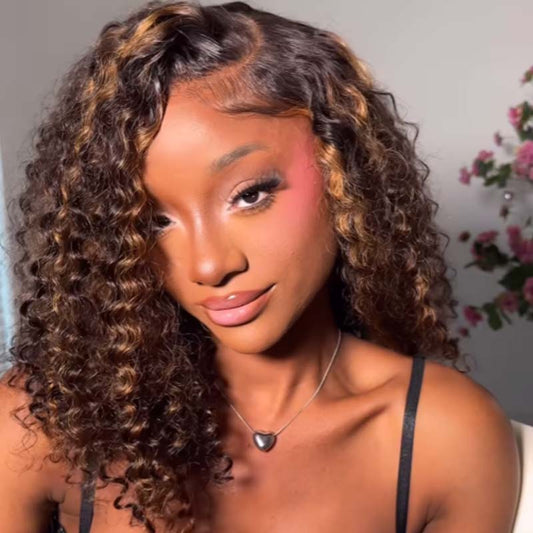 Women's Short Curly Hair African Curly Wig