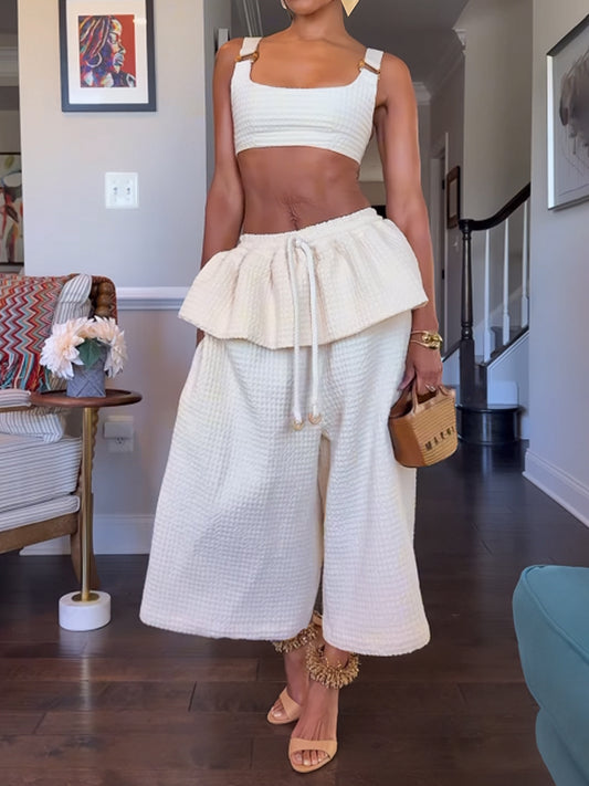 Peplum Waist Two Pieces Set