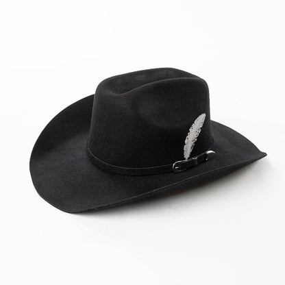 Fashion Metal Leaf Decoration Wool Felt Hat