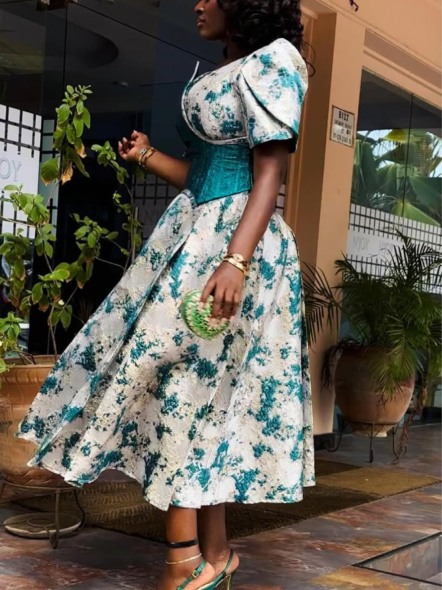 Green Floral Dress