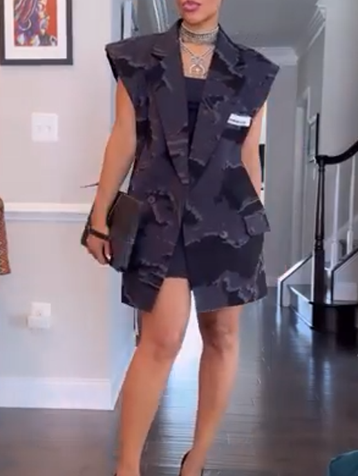 Black Patchwork Vest Jacket