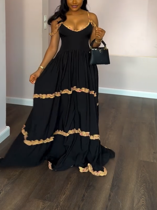 Black Bronzing Skirt With Slip