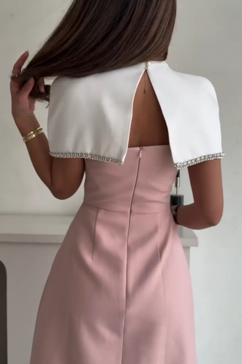 Elegant Pink Midi Dress