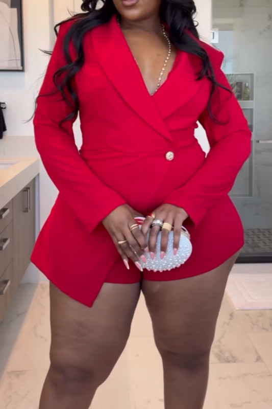 Bold Red Power Jumpsuit