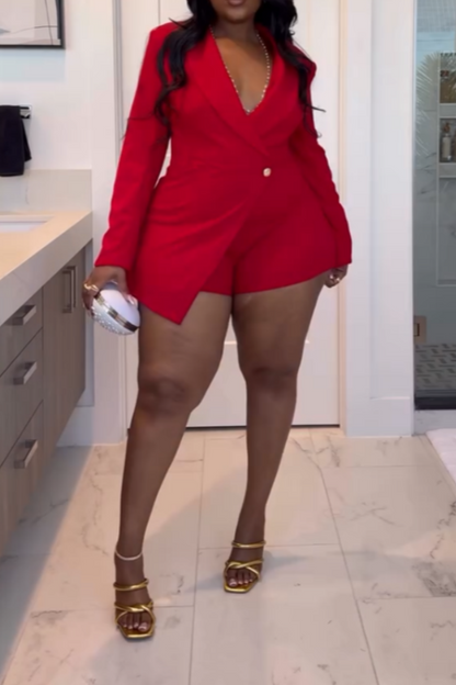 Bold Red Power Jumpsuit