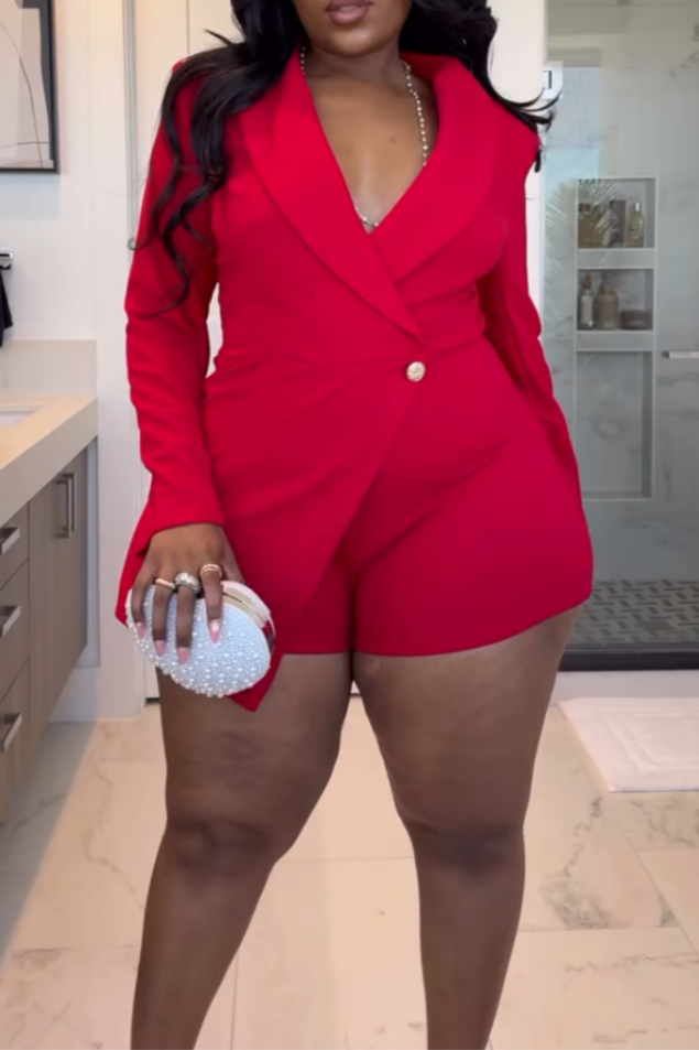 Bold Red Power Jumpsuit