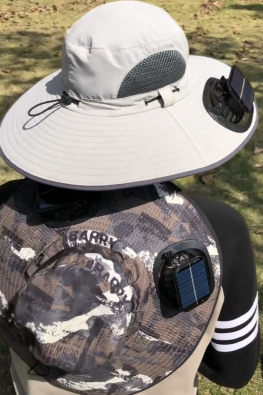 Mounted Solar-powered Fans Camouflage Wide-brim Hat