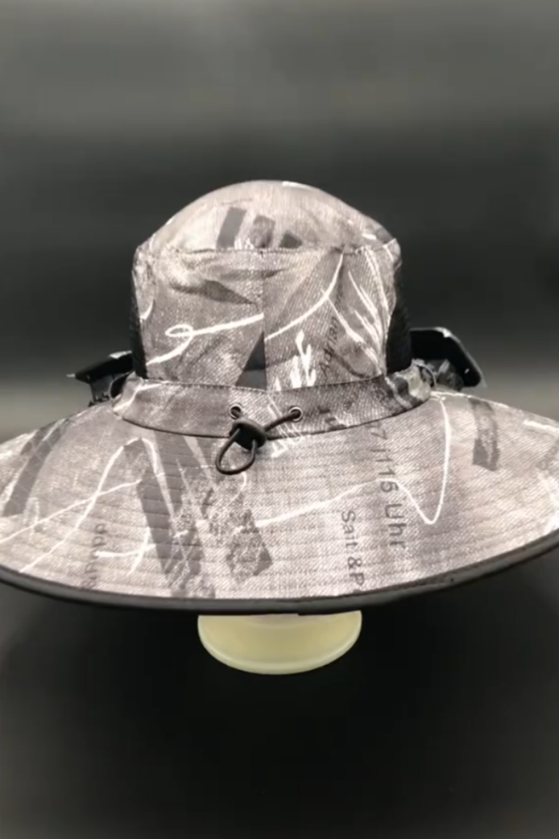 Mounted Solar-powered Fans Camouflage Wide-brim Hat