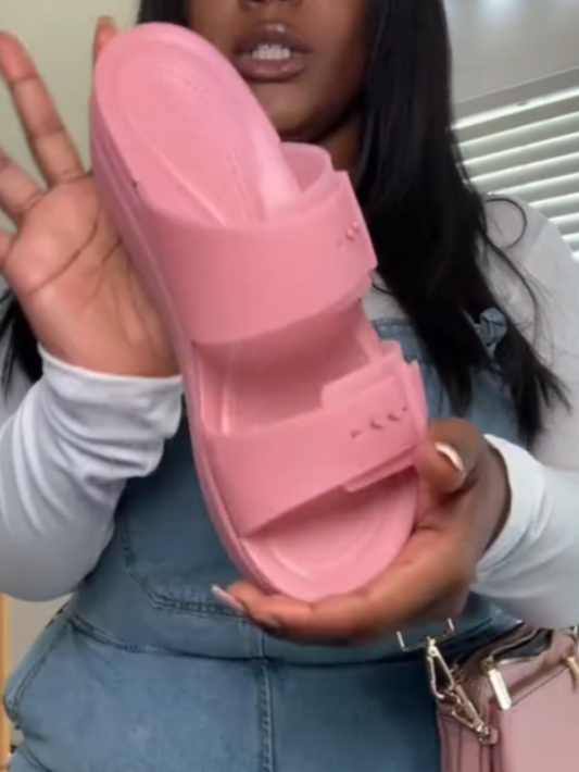 Pink Chunky Platform Sandals