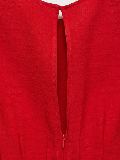Elegant Sleeveless Red Midi Dress