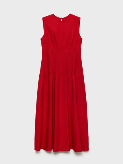 Elegant Sleeveless Red Midi Dress
