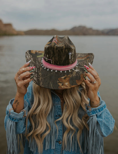 Camouflage Wide-Brim Hat