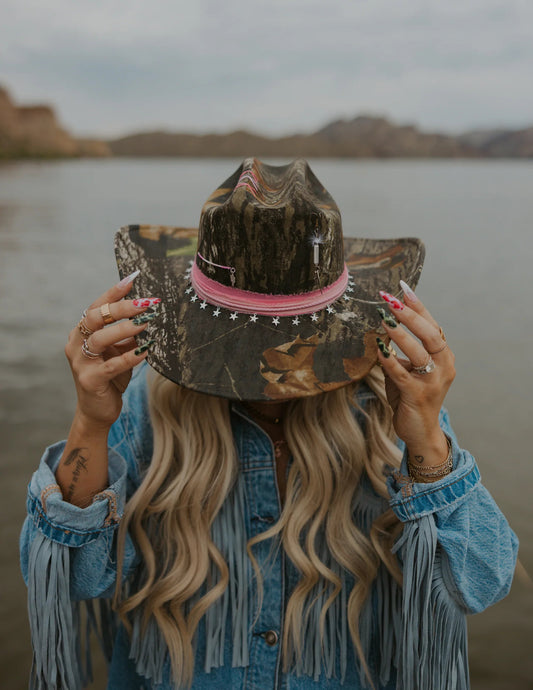 Camouflage Wide-Brim Hat