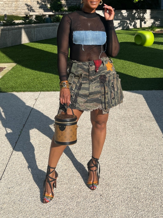 Custom Camo Cargo Skirt