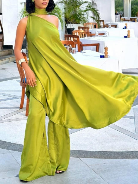Vibrant Lime Green Two-Piece Set