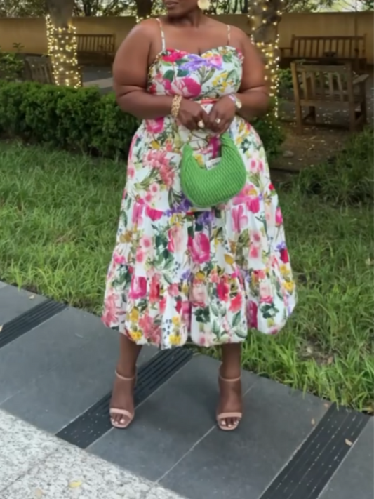 Floral Sleeveless Midi Dress