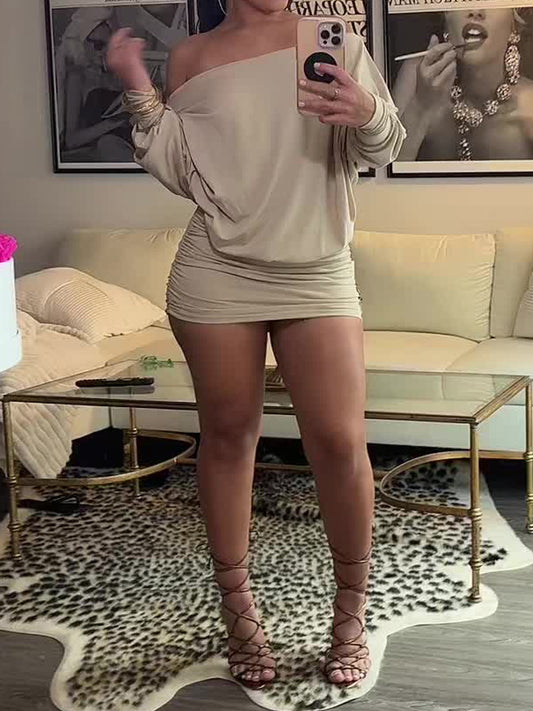 Off Shoulder Sexy Ruffled Bodycon Dress