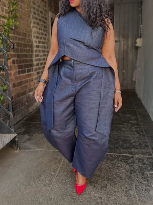 Shoulder Denim Suit