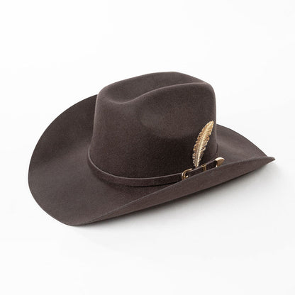 Fashion Metal Leaf Decoration Wool Felt Hat