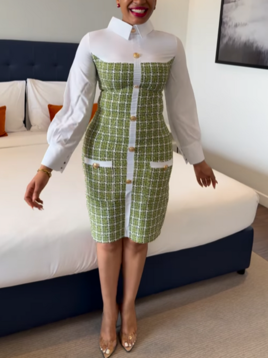 Fake Two-piece Spliced Mini Dress