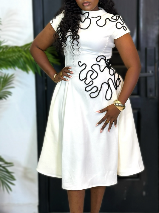 Black And White Color Dress