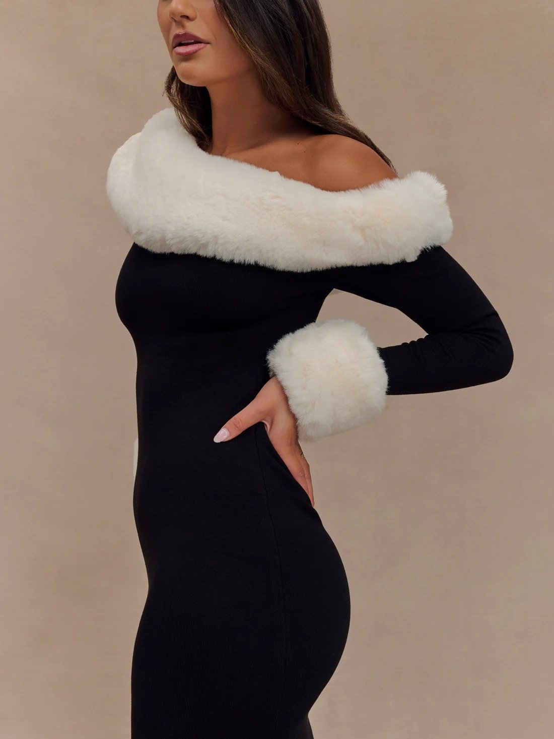 Black And White Fur Skirt