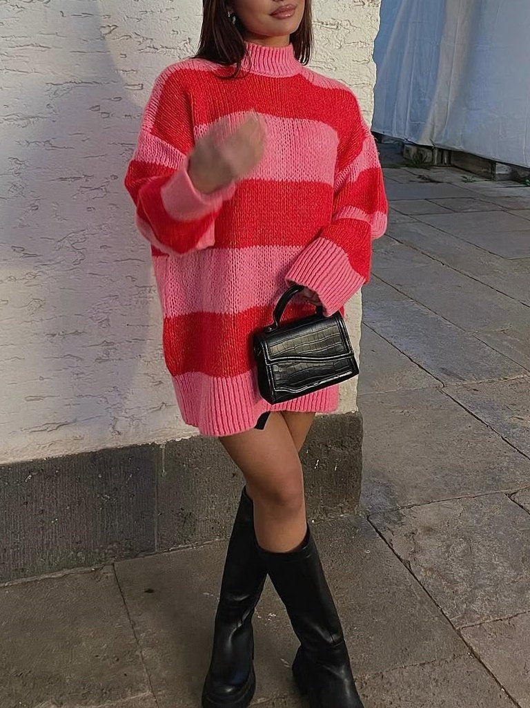 Pink Striped Sweater