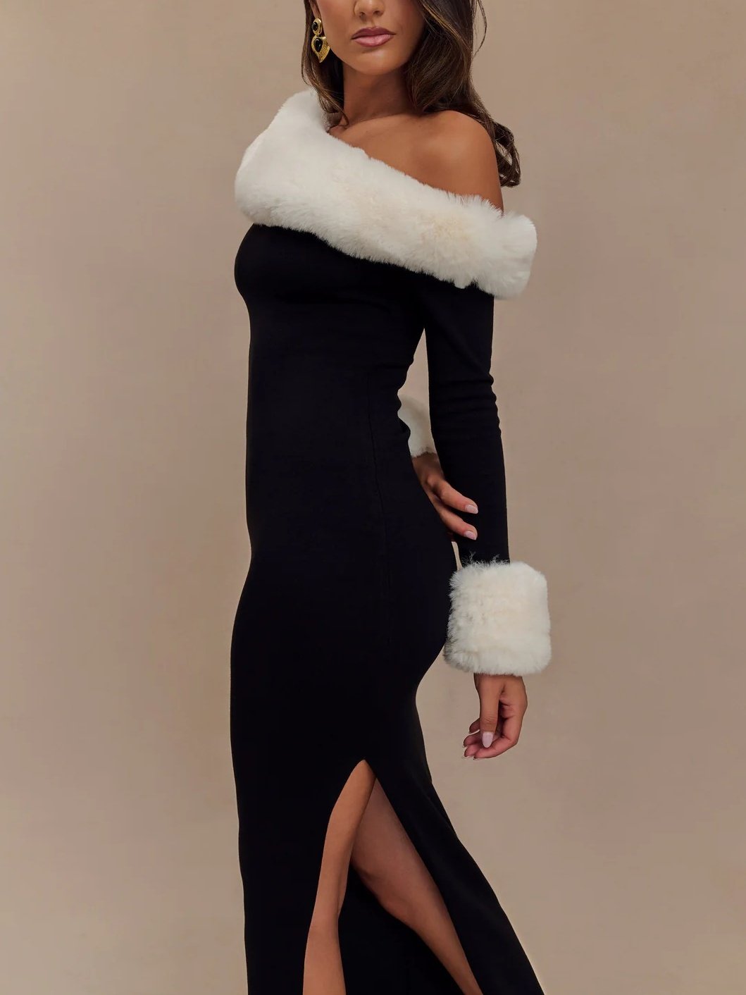 Black And White Fur Skirt