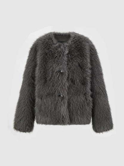 Button Gray Fur
