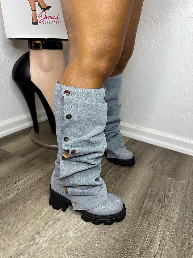 Blue Button Boots