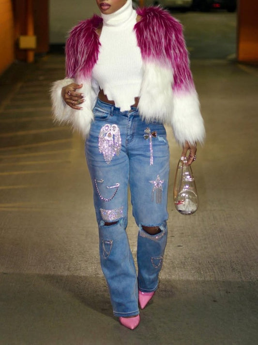 White Purple Fur