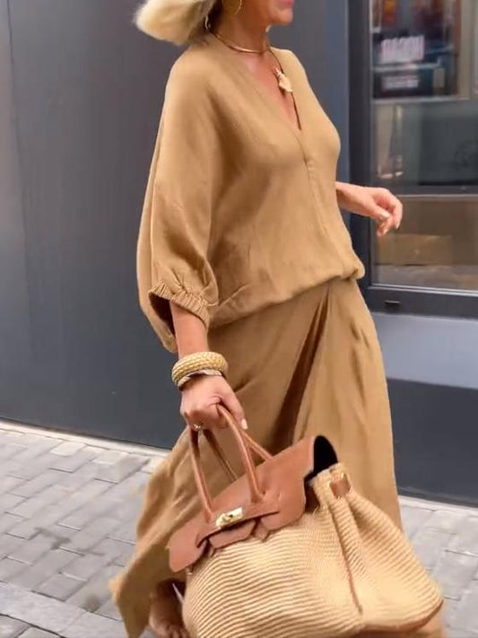 Brown Loose Casual Suit
