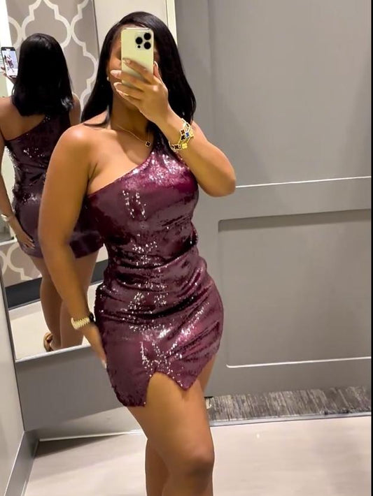 Purple Sequin Dress