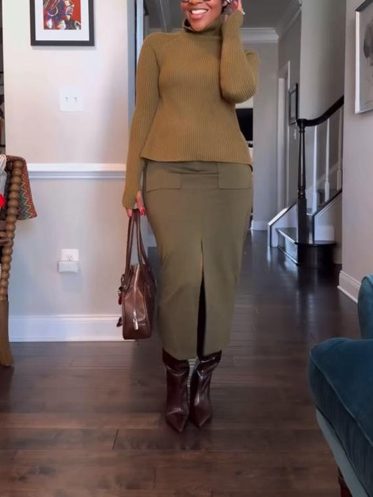 Green Sweater Set